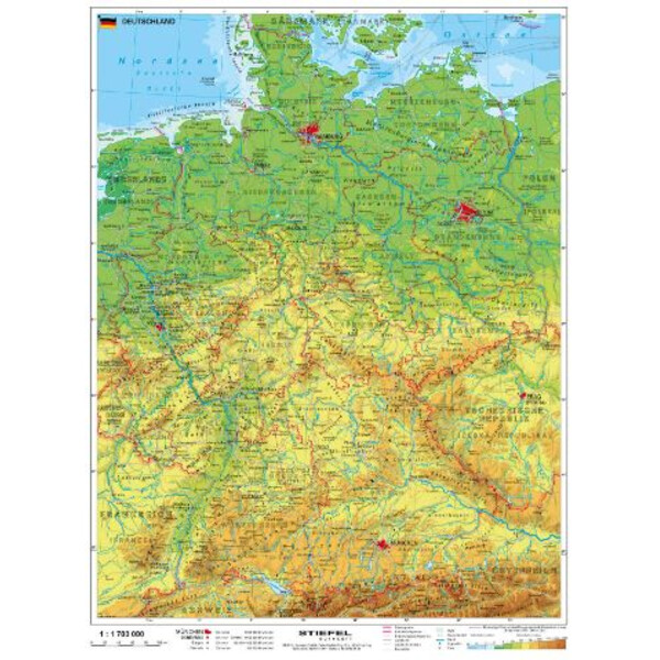 Stiefel Mapa Germany physical with Metal bars