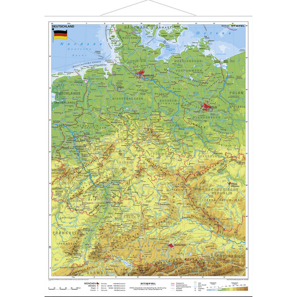 Stiefel Mapa Deutschland physisch (67 x 91 cm)