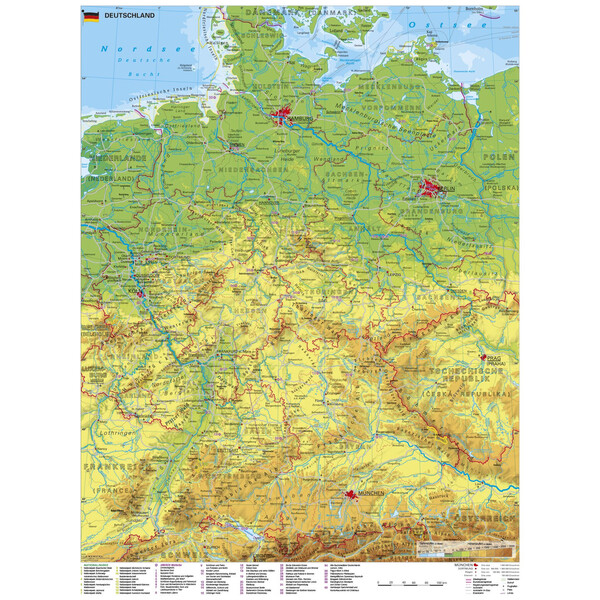 Stiefel Mapa Niemcy z miejscami światowego dziedzictwa UNESCO
