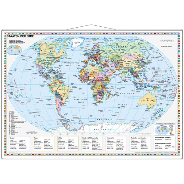 Stiefel Mapa świata Staaten der Erde (95 x 66 cm)