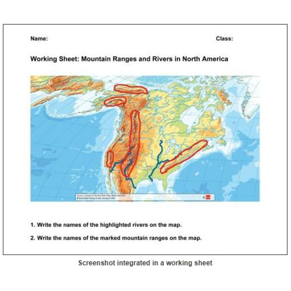 Klett-Perthes Verlag Oprogramowanie Interactive Wall Map: World & USA