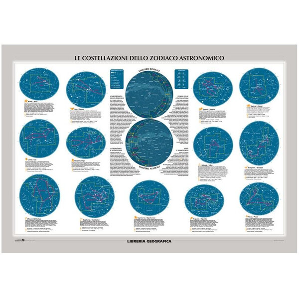 Libreria Geografica Plakaty Il Cielo/ Le Costellazioni dello Zodiaco astronomico