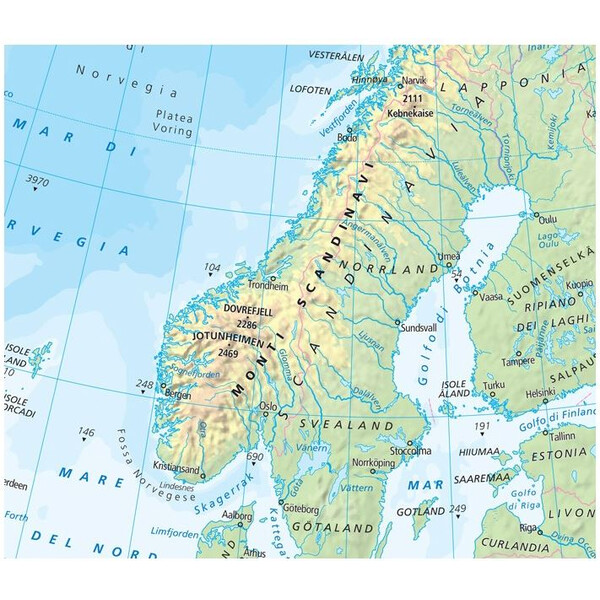 Libreria Geografica Mapa kontynentalna Europa fisica e politica