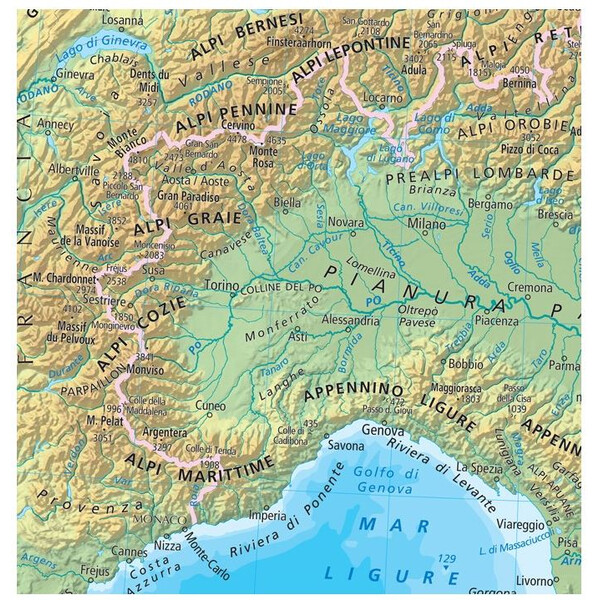 Libreria Geografica Mapa Italia fisica e politica