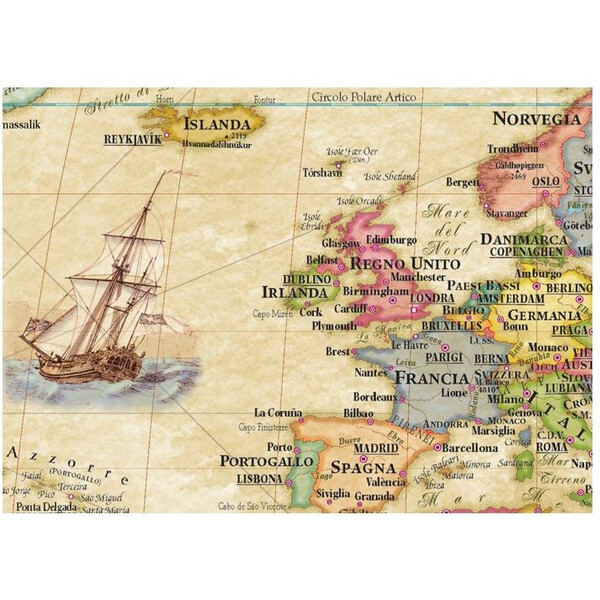 Libreria Geografica Mapa świata Planisfero Anticato