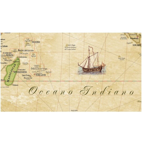 Libreria Geografica Mapa świata Planisfero Anticato