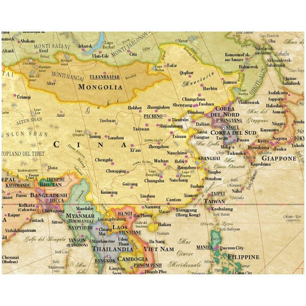 Libreria Geografica Mapa świata Planisfero Anticato