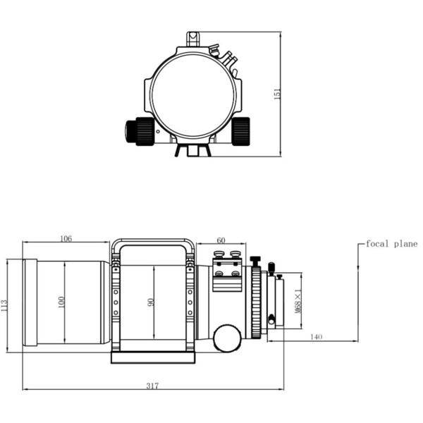 Omegon Refraktor apochromatyczny Pro APO AP 72/400 Kwintuplet OTA
