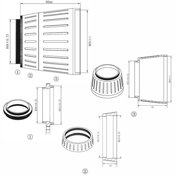 Omegon Refraktor apochromatyczny Pro APO AP 72/400 Kwintuplet OTA