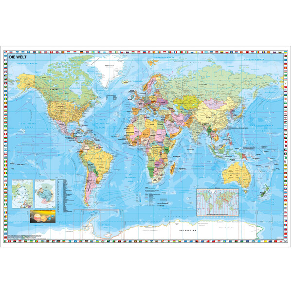 Stiefel Mapa świata na płycie do wpinania, magnetyczna