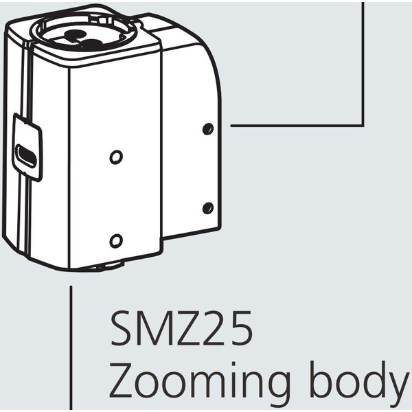 Nikon Glowa stereo SMZ25, z napędem, optyka równoległa, achromat, głowica zoom, bino, 6,3-157,5x, click stop, przełożenie 25:1, 15°
