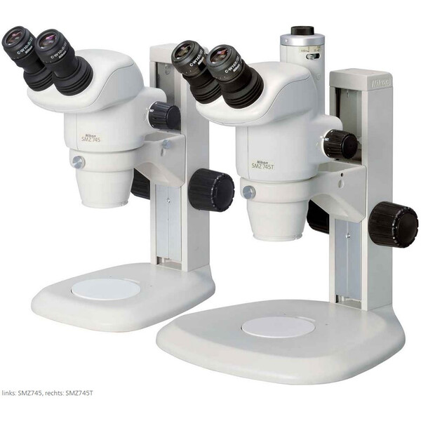 Nikon Mikroskop stereoskopowy zoom SMZ745, bino, 0.67x-5x,45°, FN22, W.D.115mm, Einarmstativ