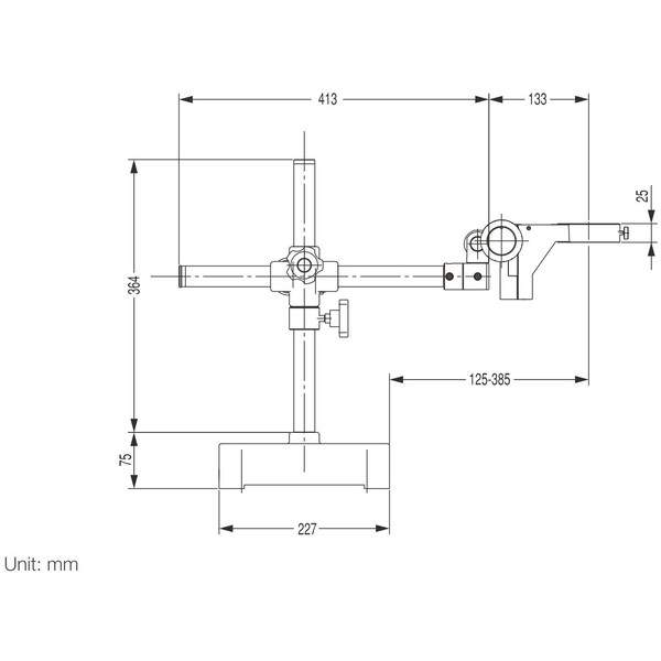 Nikon Mikroskop stereoskopowy zoom SMZ745, bino, 0.67x-5x,45°, FN22, W.D.115mm, Einarmstativ