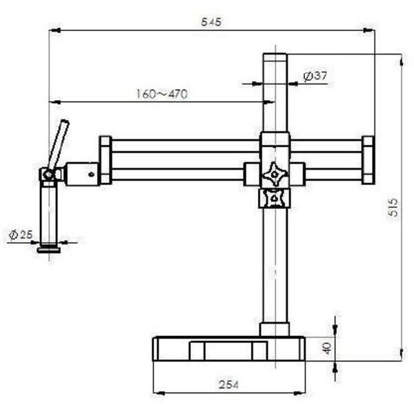 Kern Mikroskop stereoskopowy zoom OZM 932, bino, 7-45x, HSWF 10x23 mm, Stativ doppelarm, 430x480mm, m. Tischplatte, Ringlicht LED 4.5 W