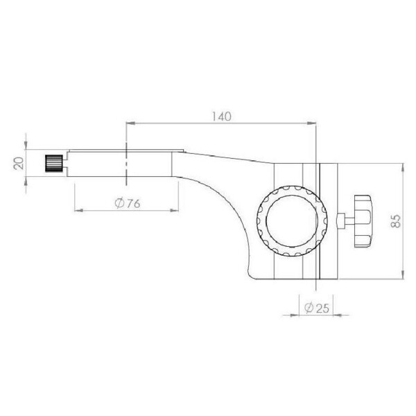 Kern Mikroskop stereoskopowy zoom OZM 952, bino, 7-45x , HSWF 10x23 mm, ramię metalowe na statywie, zacisk stołowy, Oświetlenie pierścieniowe LED 4,5W