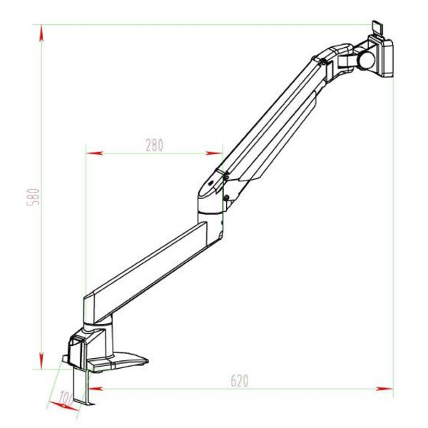 Kern Mikroskop stereoskopowy zoom OZM 982, bino 7-45x, HSWF 10x23 mm, ramię metalowe, sprężyna, zacisk stołowy, lampa pierścieniowa LED 4,5W