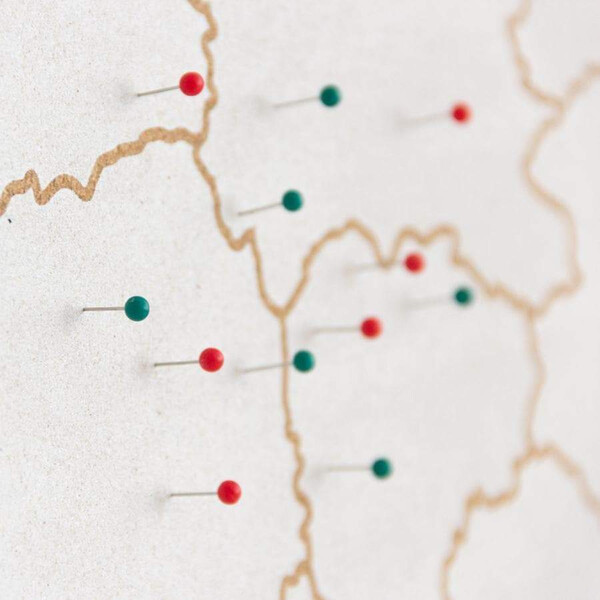 Miss Wood Mapa Woody Map Countries Deutschland Cork L white (60 x 45 cm)