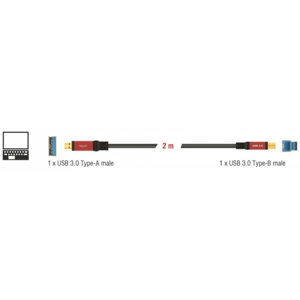 PegasusAstro Kabel USB Premium 1x USB3.0 Typ-B 2m