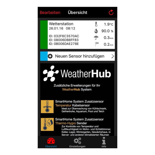 TFA Stacja meteo Zestaw stacji pogodowej z nadajnikiem klimatu, deszczu i wiatru WEATHERHUB