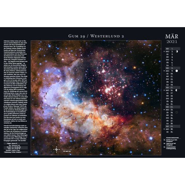 Astronomie-Verlag Kalendarze Weltraum-Kalender 2021