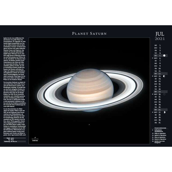 Astronomie-Verlag Kalendarze Weltraum-Kalender 2021