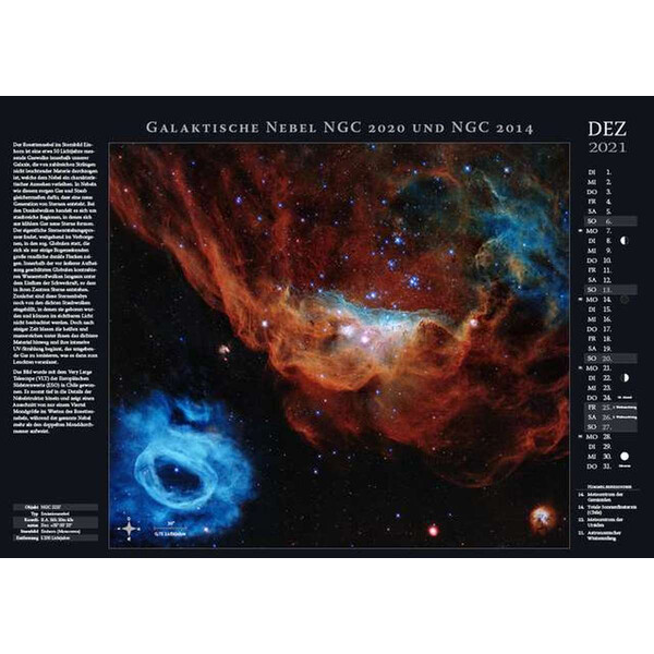 Astronomie-Verlag Kalendarze Weltraum-Kalender 2021