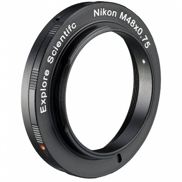 Explore Scientific Adaptery do aparatów fotograficznych Z gwintem M48, kompatybilny z lustrzankami Nikon (bagnet F)