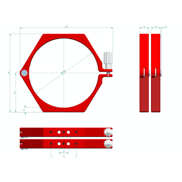 PrimaLuceLab Obejmy PLUS 150mm