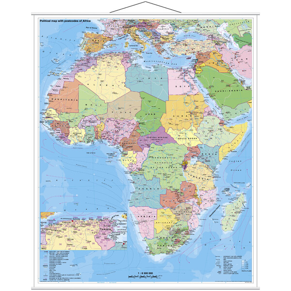 Stiefel Mapa kontynentalna Afrika politisch mit PLZ