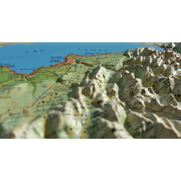 3Dmap Mapa regionalna Haute Savoie Version été