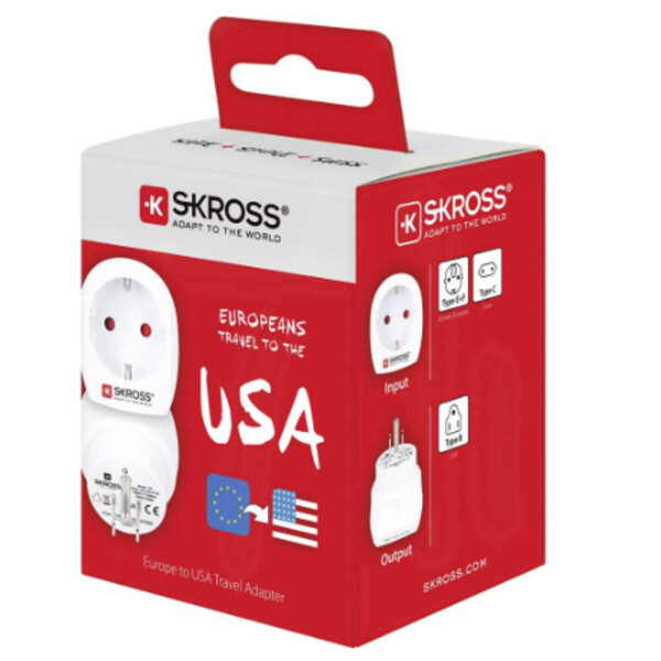 Skross Zasilacz sieciowy Reiseadapter Europe to USA