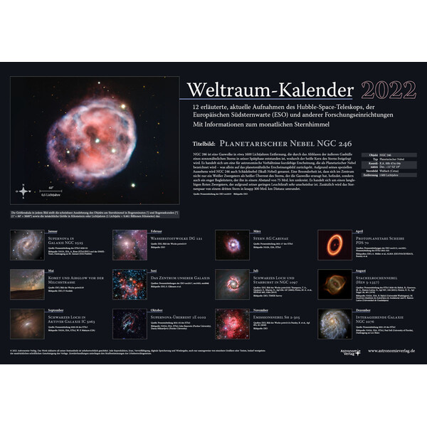 Astronomie-Verlag Kalendarze Weltraum-Kalender 2022