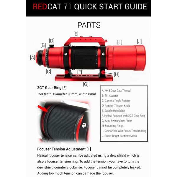 William Optics Refraktor apochromatyczny  AP 71/350 RedCat 71 OTA