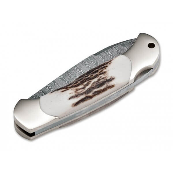 Böker Noże Scout Spearpoint Staghorn Damascus