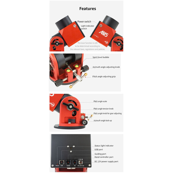 ZWO Montaż AM5 harmonic drive equatorial mount + carbon tripod