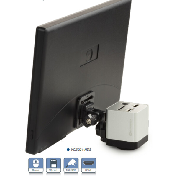 Euromex Aparat fotograficzny HD-Mini z ekranem, VC.3024-HDS, kolorowy, CMOS, 1/2.8, 2MP, HDMI