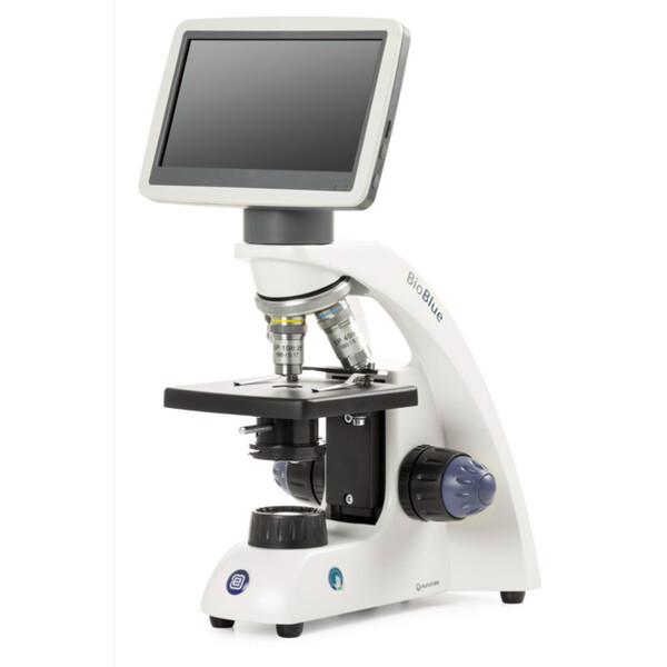 Euromex BioBlue, BB.4200-LCD, 7-calowy ekran LCD, Obiektywy SMP 4/10/S40x, DIN, 40x - 400x, 10x/18, LED, 1W, Stolik przedmiotowy mikroskopu