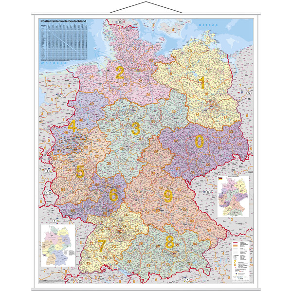 Stiefel Mapa kodów pocztowych, całe Niemcy