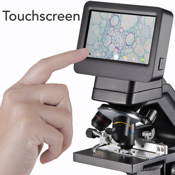Bresser Biolux Touch, ekran, 30x-1125x, AL/DL, LED, 5 MP, HDMI, mikroskop do szkoły i hobby