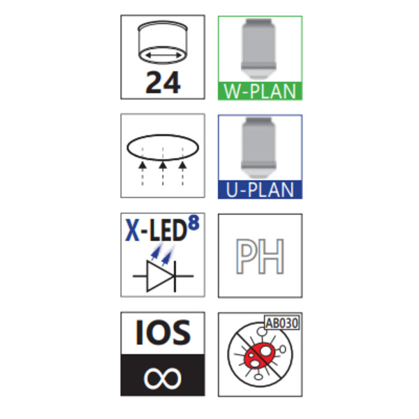 Optika Mikroskop odwrócony IM-5, trino, invers, 10x24mm, LED 8W w.o. objectives