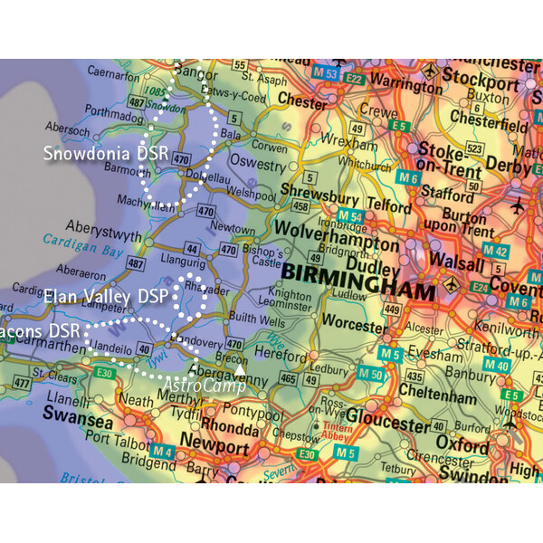 Oculum Verlag Mapa kontynentów Sky Quality Map Europe