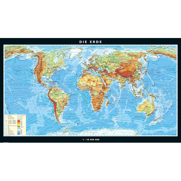 PONS Mapa świata Die Erde physisch (224 x 128 cm)