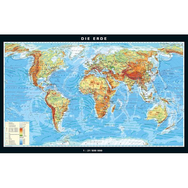 PONS Mapa świata Die Erde physisch und politisch (158 x 97 cm)