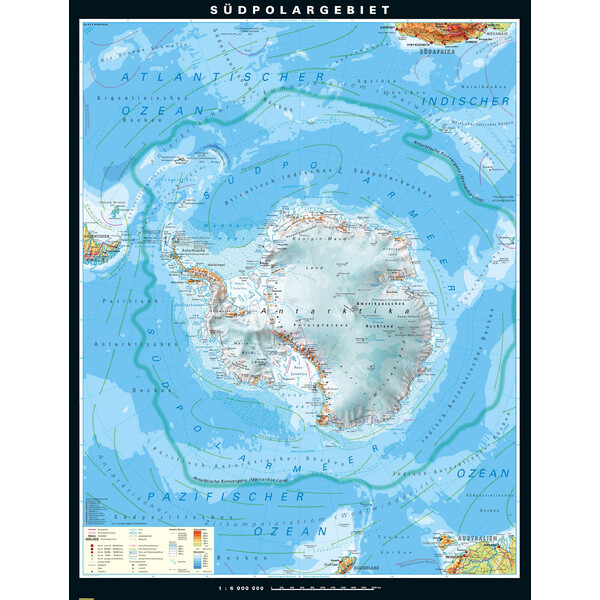 PONS Mapa regionalna Südpolargebiet physisch (210 x 230 cm)