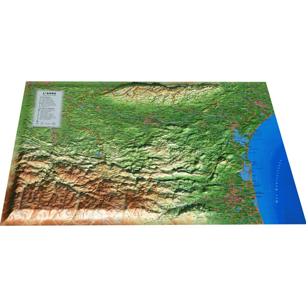 3Dmap Mapa regionalna L'Aude (61 x 41 cm)
