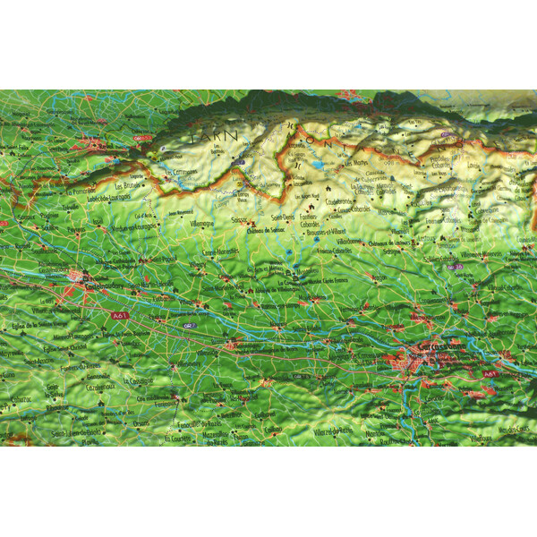 3Dmap Mapa regionalna L'Aude (61 x 41 cm)