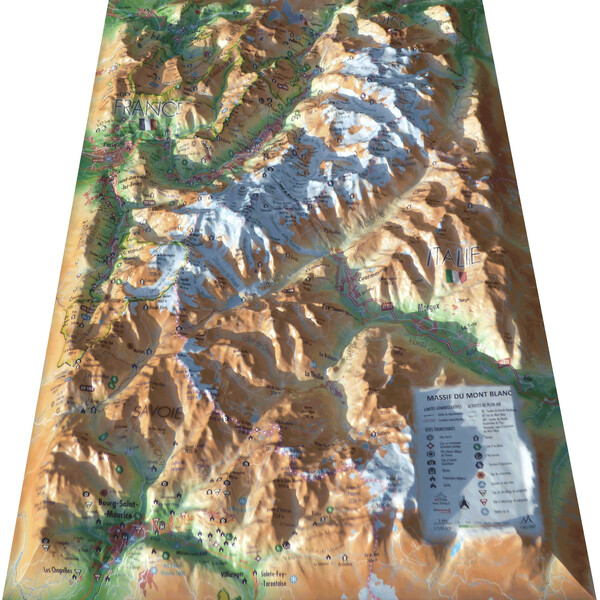 3Dmap Mapa regionalna Massif du Mont Blanc (41 cm x 61 cm)