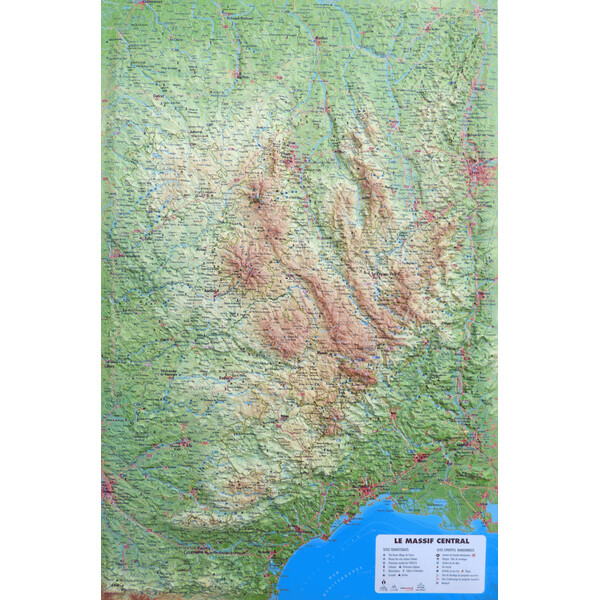 3Dmap Mapa regionalna Le Massif Central