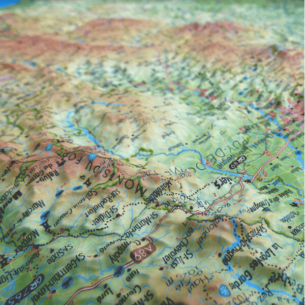 3Dmap Mapa regionalna Le Massif Central