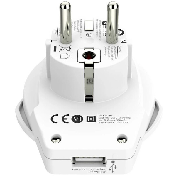 Skross Zasilacz sieciowy Adapter podróżny World to Europe USB 1.0